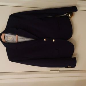 J Crew women's navy blue  Blazer/jacket with crest buttons size 8